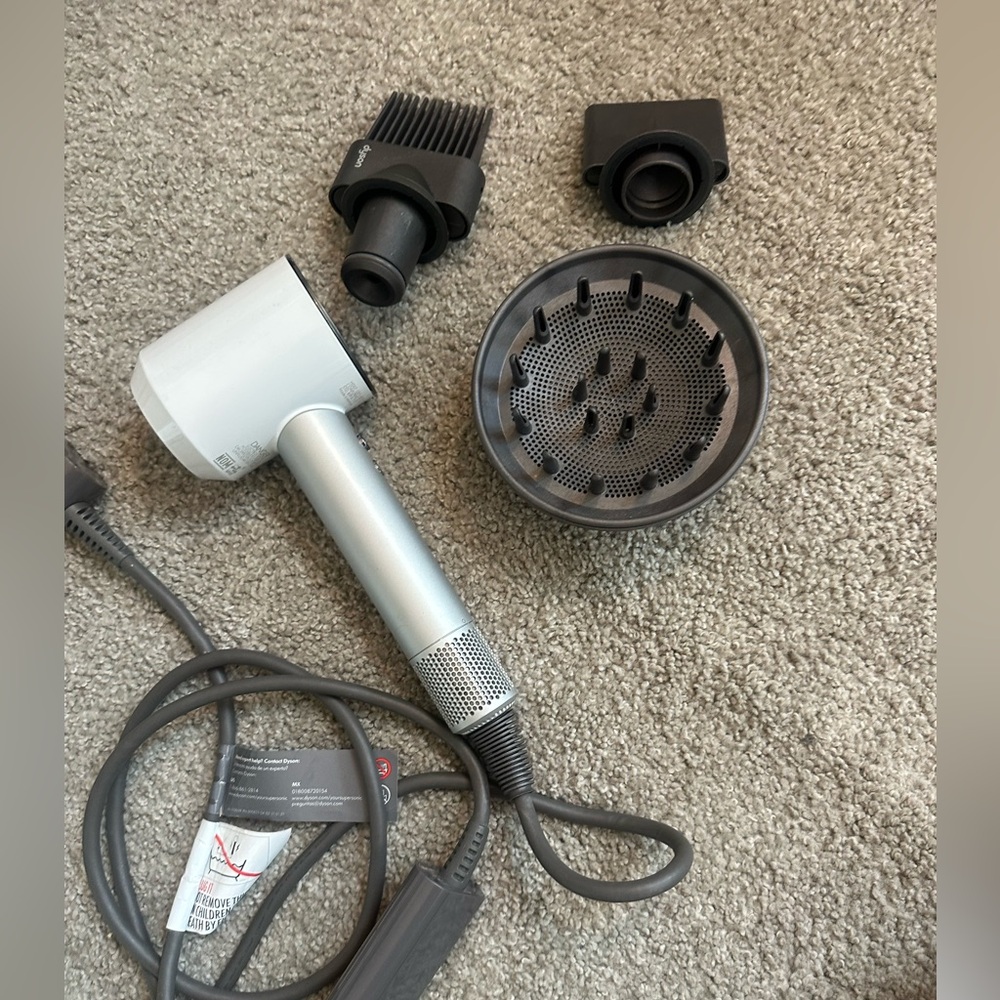 Dyson Hair Dryer and accessories